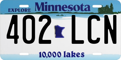 MN license plate 402LCN