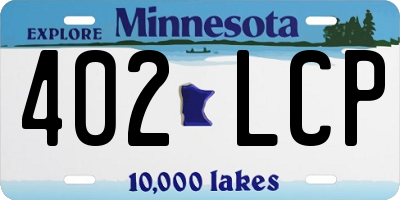 MN license plate 402LCP