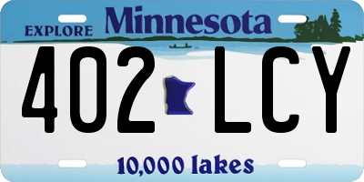 MN license plate 402LCY