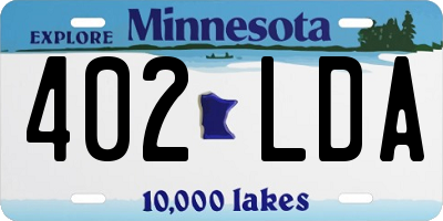 MN license plate 402LDA