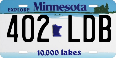 MN license plate 402LDB