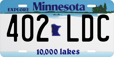 MN license plate 402LDC