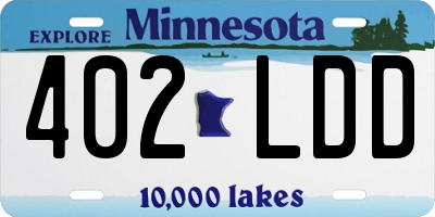 MN license plate 402LDD
