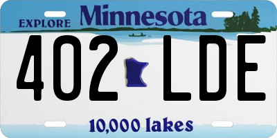 MN license plate 402LDE