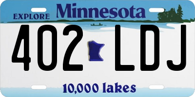 MN license plate 402LDJ