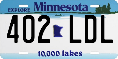 MN license plate 402LDL