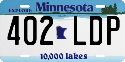 MN license plate 402LDP