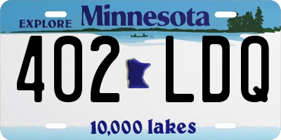 MN license plate 402LDQ