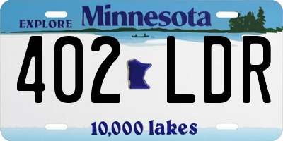 MN license plate 402LDR