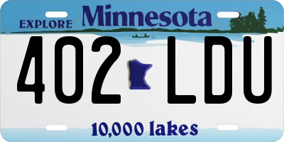 MN license plate 402LDU