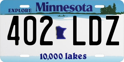 MN license plate 402LDZ