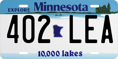 MN license plate 402LEA
