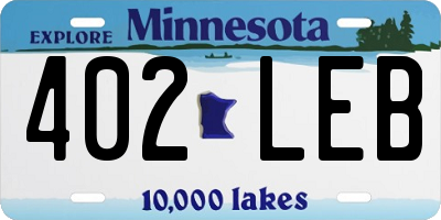 MN license plate 402LEB