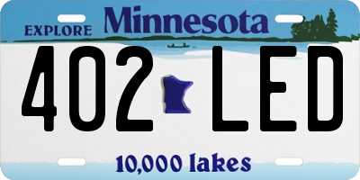 MN license plate 402LED