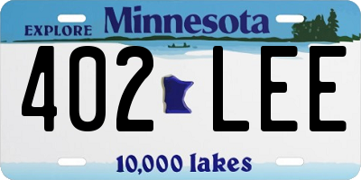 MN license plate 402LEE