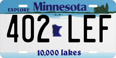 MN license plate 402LEF