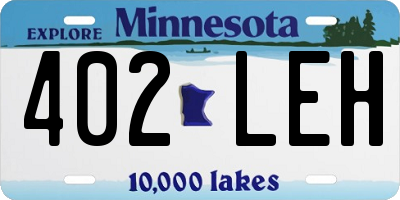 MN license plate 402LEH