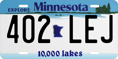MN license plate 402LEJ