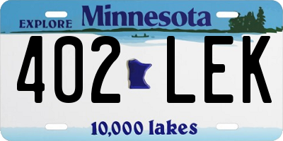 MN license plate 402LEK