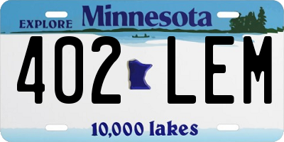 MN license plate 402LEM