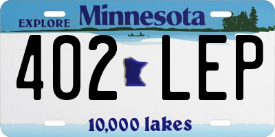 MN license plate 402LEP