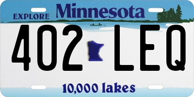 MN license plate 402LEQ