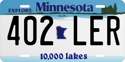 MN license plate 402LER