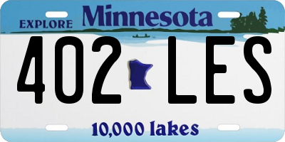 MN license plate 402LES