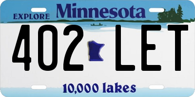 MN license plate 402LET