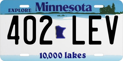 MN license plate 402LEV