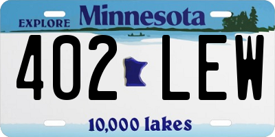 MN license plate 402LEW