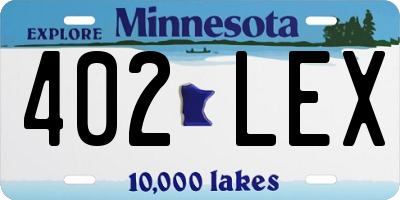 MN license plate 402LEX
