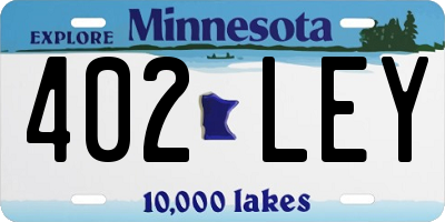 MN license plate 402LEY