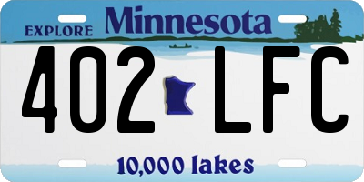 MN license plate 402LFC