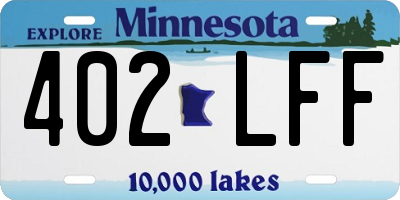 MN license plate 402LFF