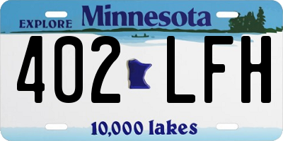 MN license plate 402LFH