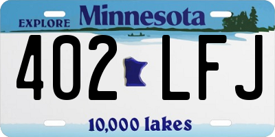 MN license plate 402LFJ
