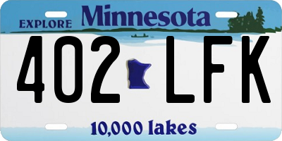 MN license plate 402LFK