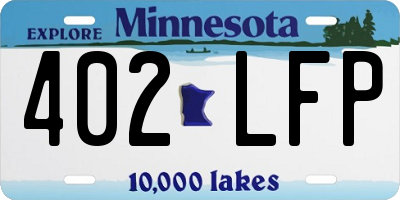 MN license plate 402LFP