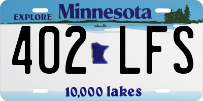 MN license plate 402LFS