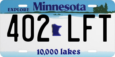MN license plate 402LFT