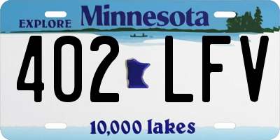 MN license plate 402LFV