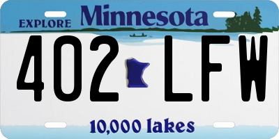 MN license plate 402LFW