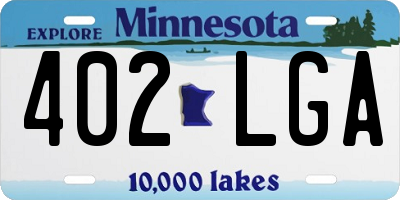 MN license plate 402LGA