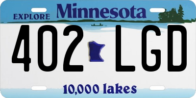 MN license plate 402LGD