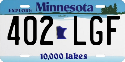 MN license plate 402LGF