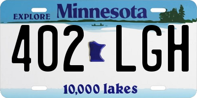 MN license plate 402LGH