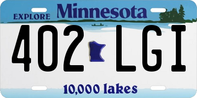 MN license plate 402LGI