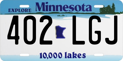MN license plate 402LGJ