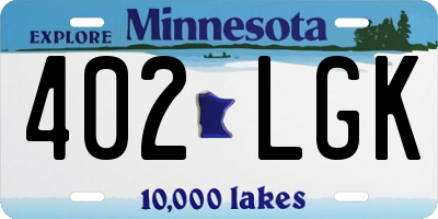 MN license plate 402LGK